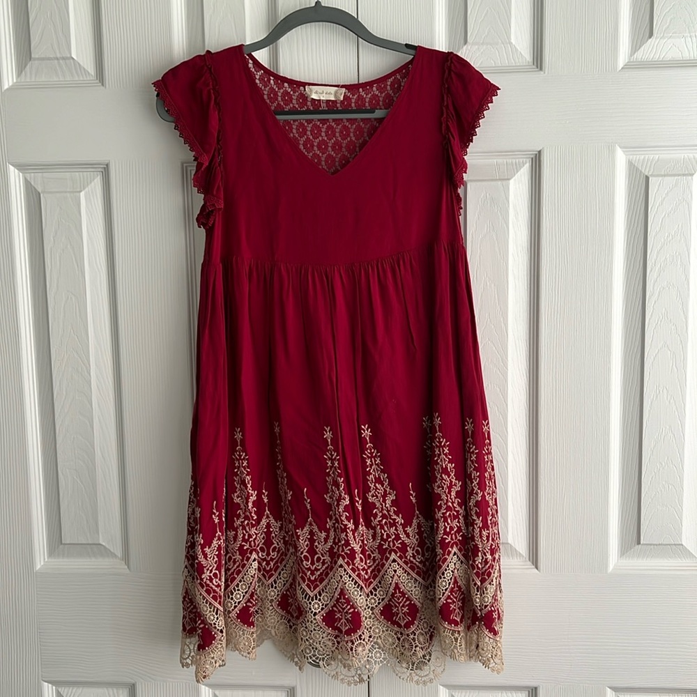 Red Lace Short Dress